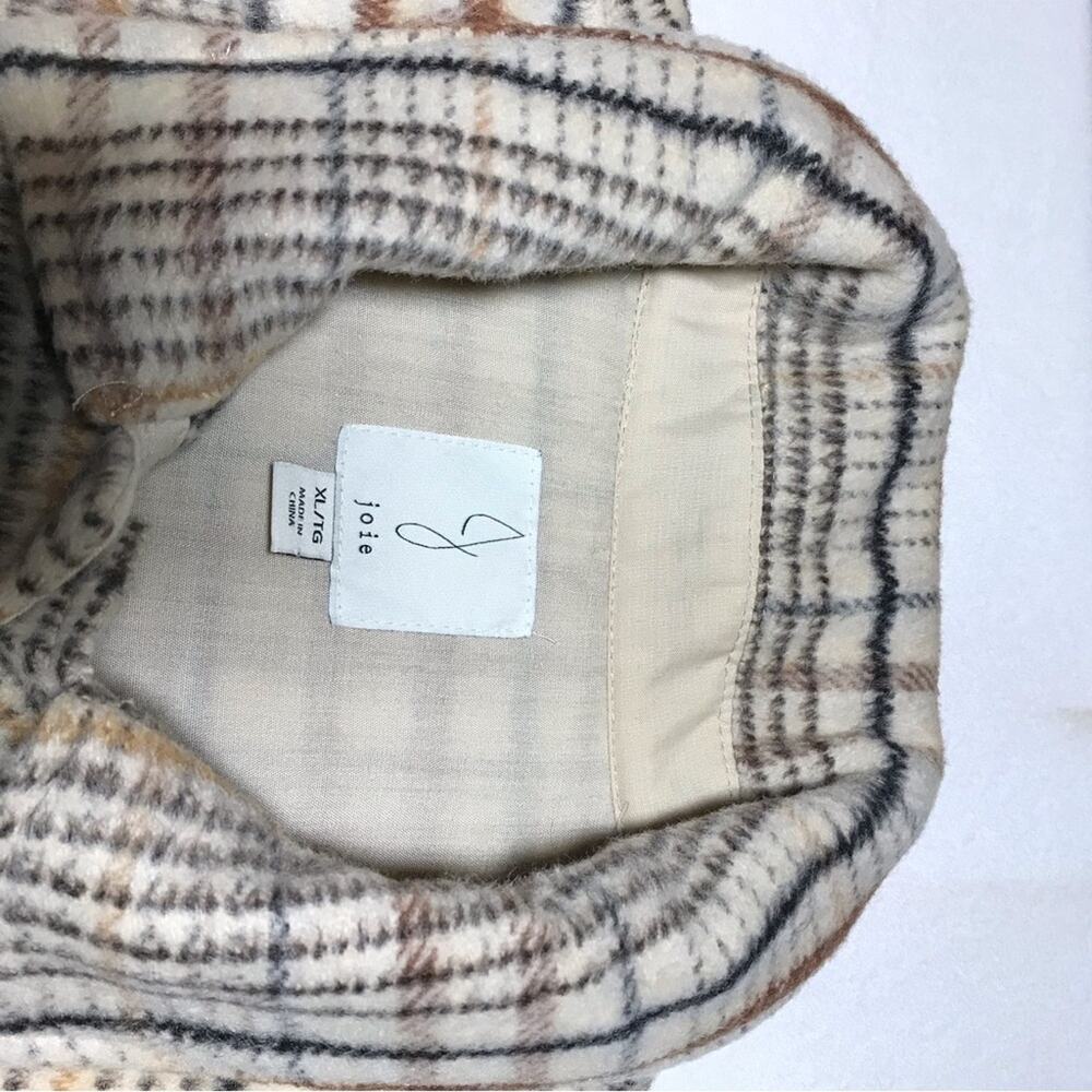 Joie Xl Soft Button Front Shacket Jacket Tan Plai… - image 3